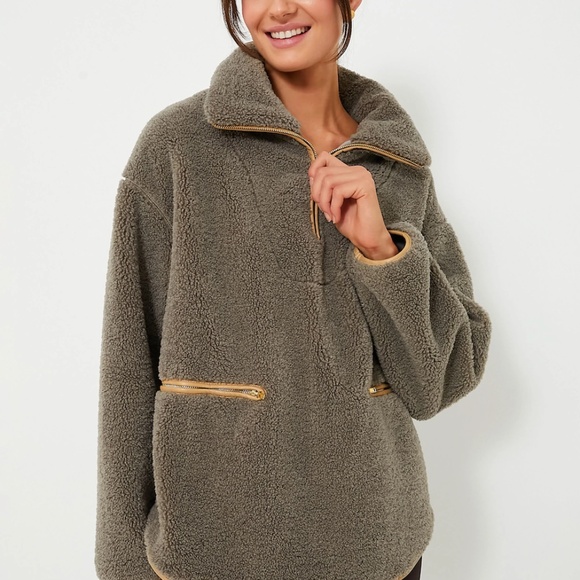 NWT Tuckernuck Olive Rhodes Quarter Zip - Picture 5 of 6